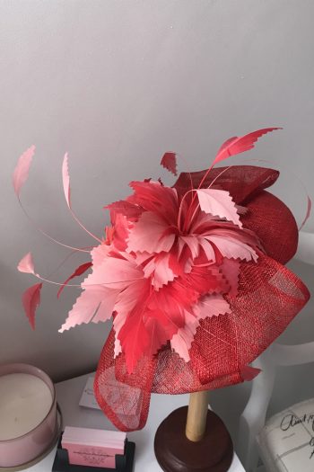 Beautiful Red/Pink/Coral hatinator by J Bees BNWT