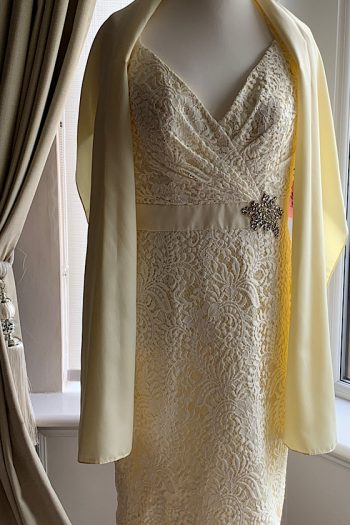 Stunning Ronald Joyce Dress and Wrap Size 16 Buttercup BNWT