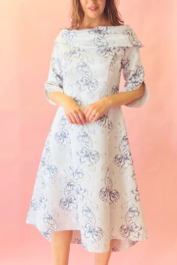 Stunning LIZABELLA Dress  -Silver/Navy- This Seasons Design- Size14 - BNWT